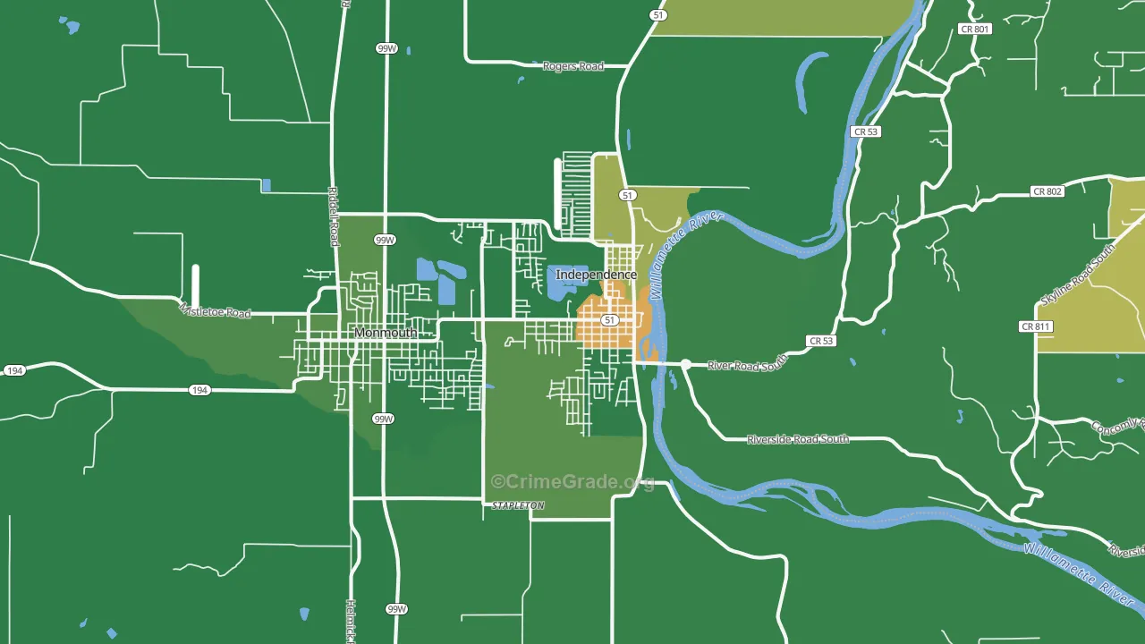 Independence, OR Map of Vandalism Rates