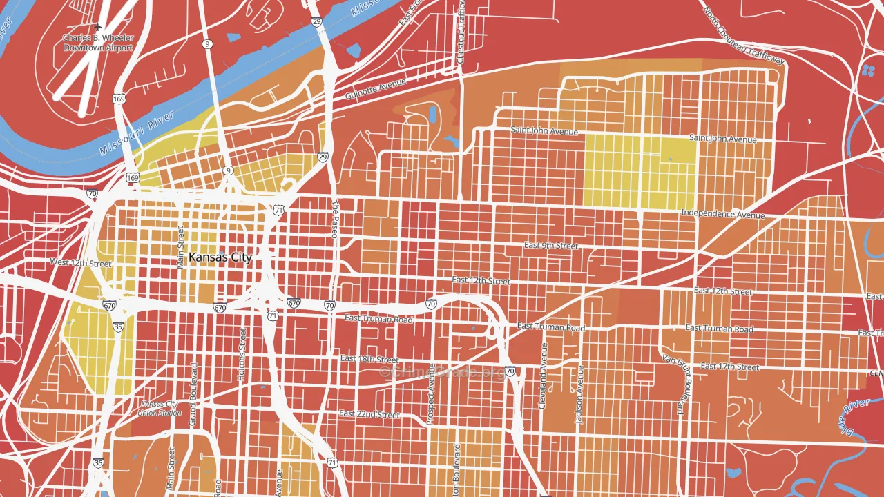 Independence Plaza, Kansas City, MO Map of Vandalism Rates