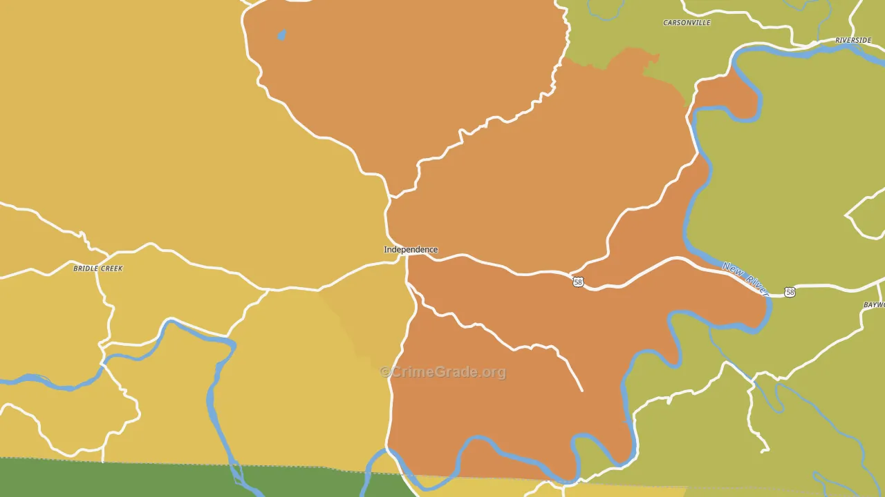 Independence, VA Map of Vandalism Rates