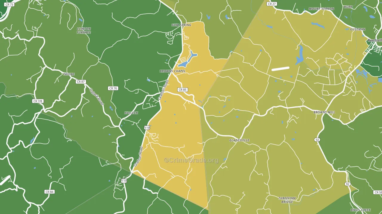 Independence, WV Map of Vandalism Rates