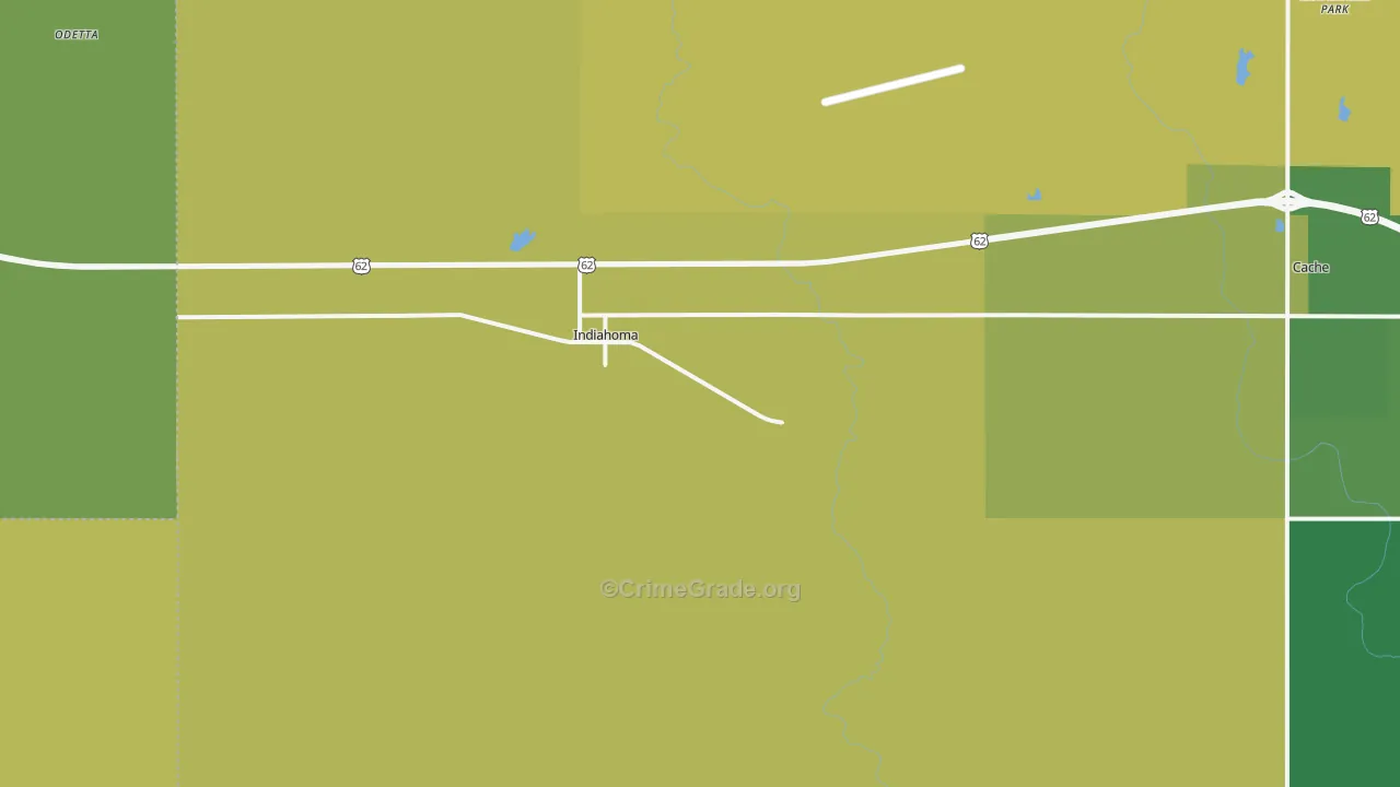 Indiahoma, OK Map of Vandalism Rates