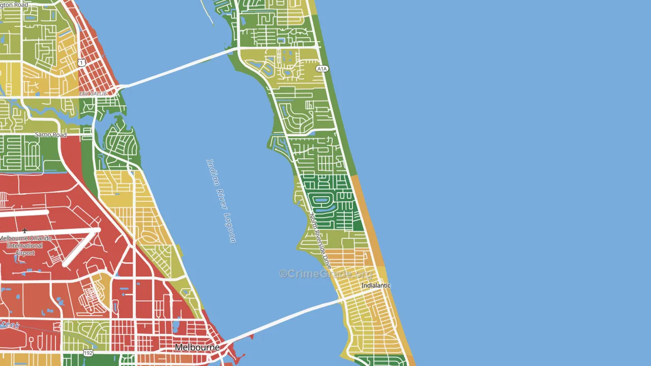 Indialantic, FL Map of Vandalism Rates