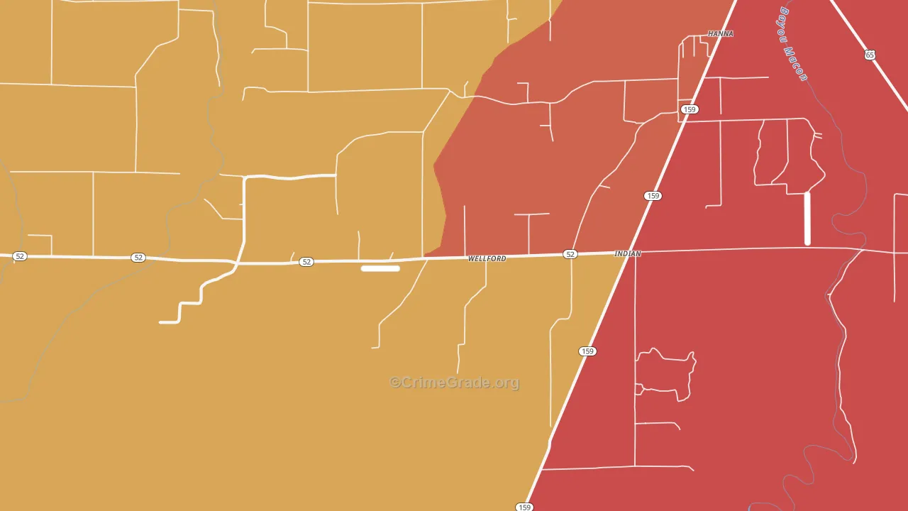 Indian, AR Map of Vandalism Rates