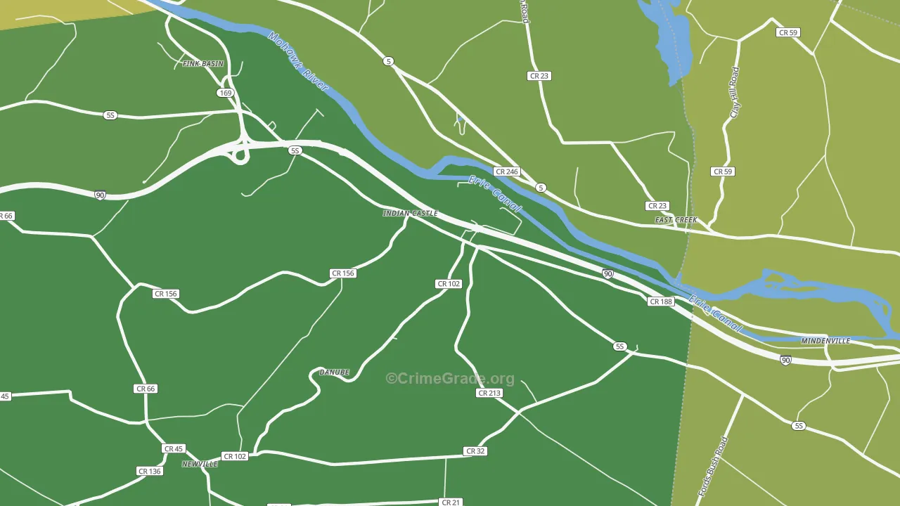 Indian Castle, NY Map of Vandalism Rates