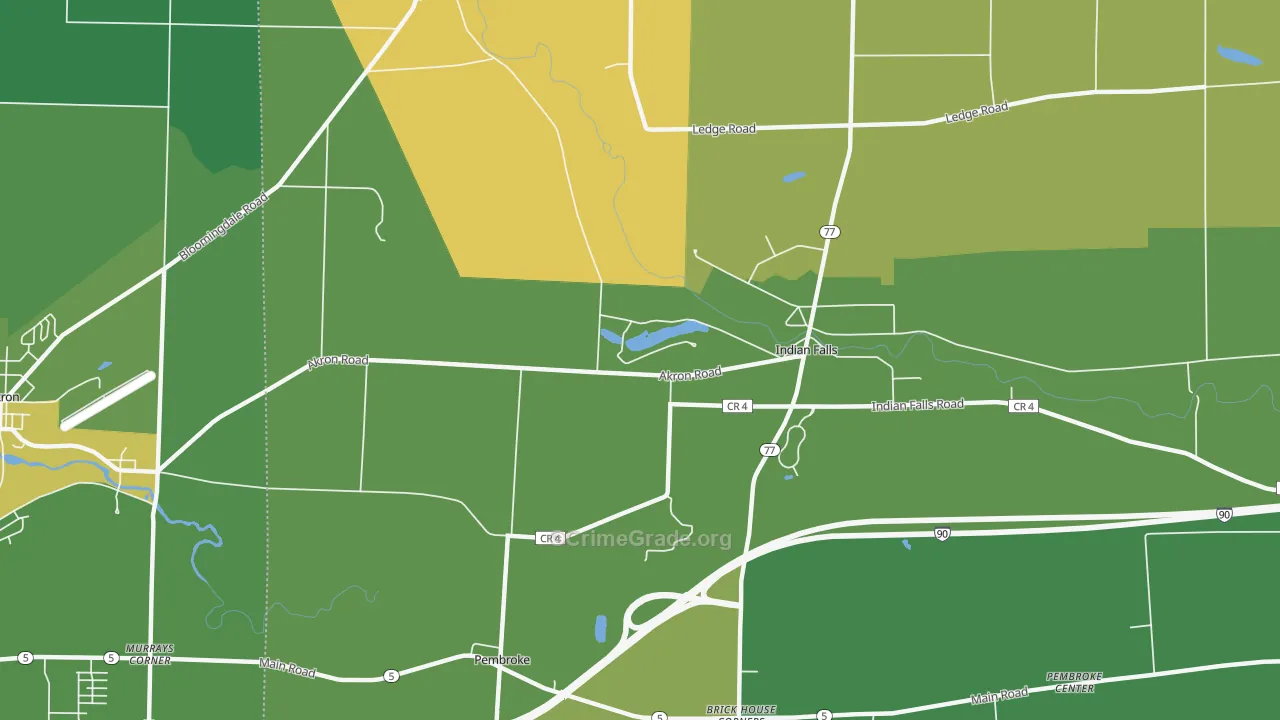 Indian Falls, NY Map of Vandalism Rates