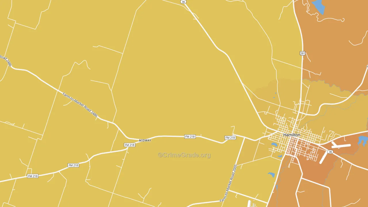 Indian Gap, TX Map of Vandalism Rates