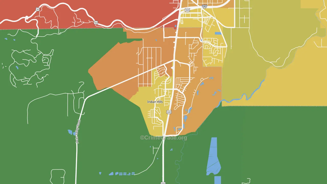 Indian Hills, NV Map of Vandalism Rates
