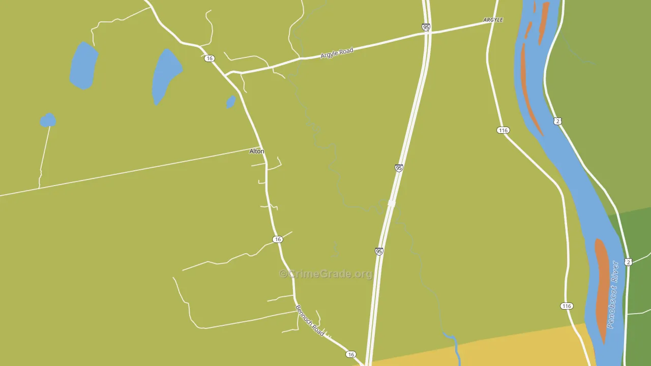 Indian Island Penobscot Indian Reservation, ME Map of Vandalism Rates