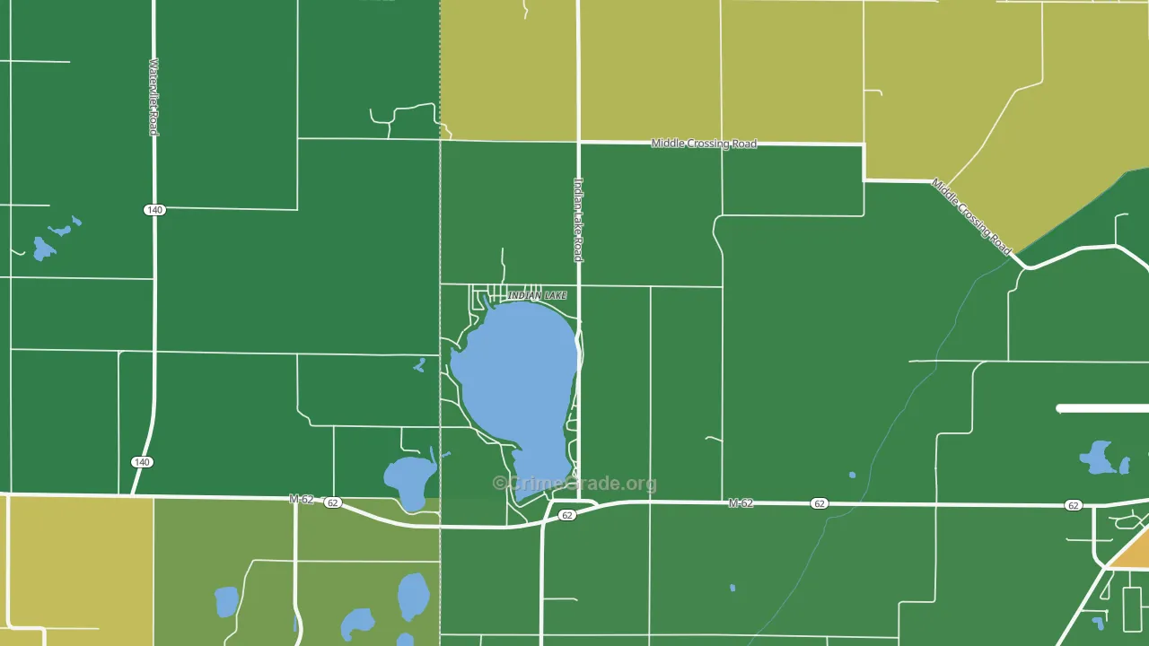Indian Lake, MI Map of Vandalism Rates