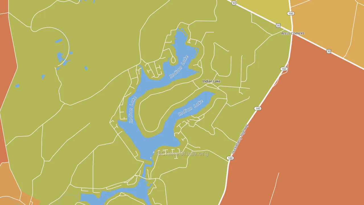 Indian Lake, PA Map of Vandalism Rates