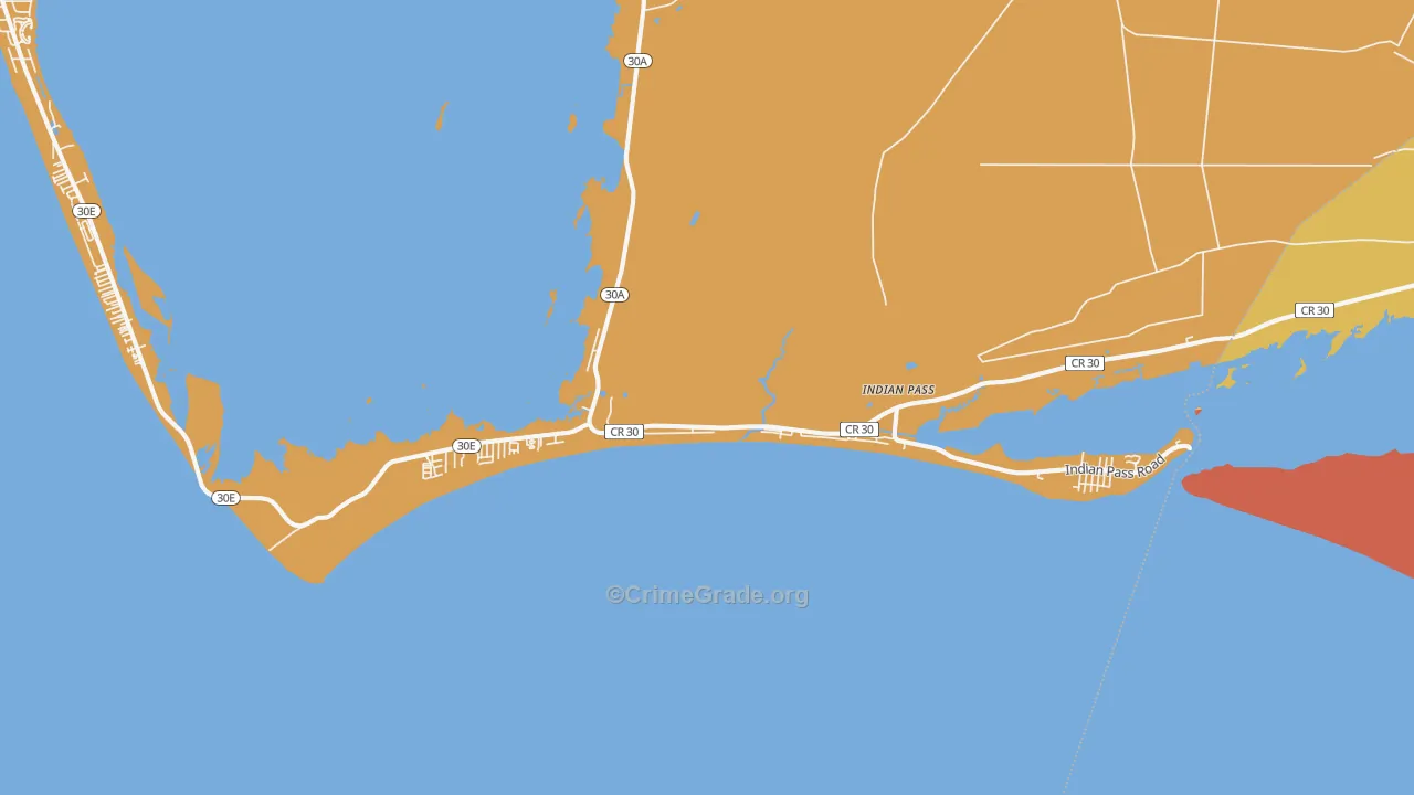 Indian Pass, FL Map of Vandalism Rates
