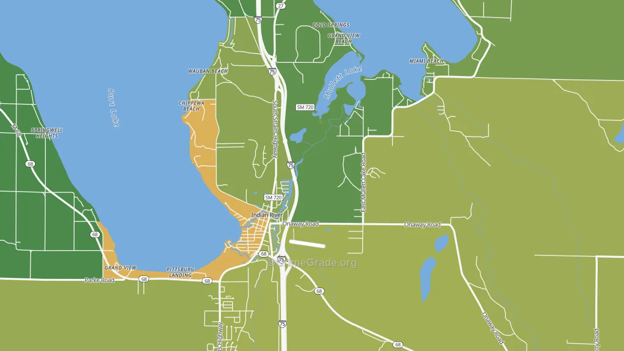 Indian River, MI Map of Vandalism Rates