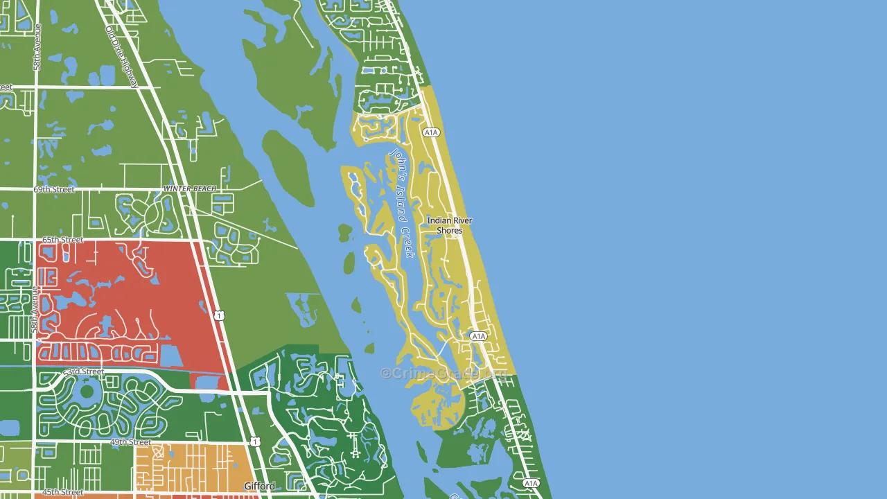 Indian River Shores, FL Map of Vandalism Rates