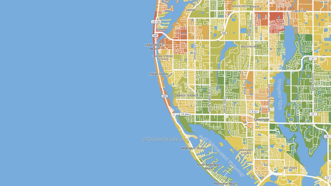 Indian Shores, FL Map of Vandalism Rates