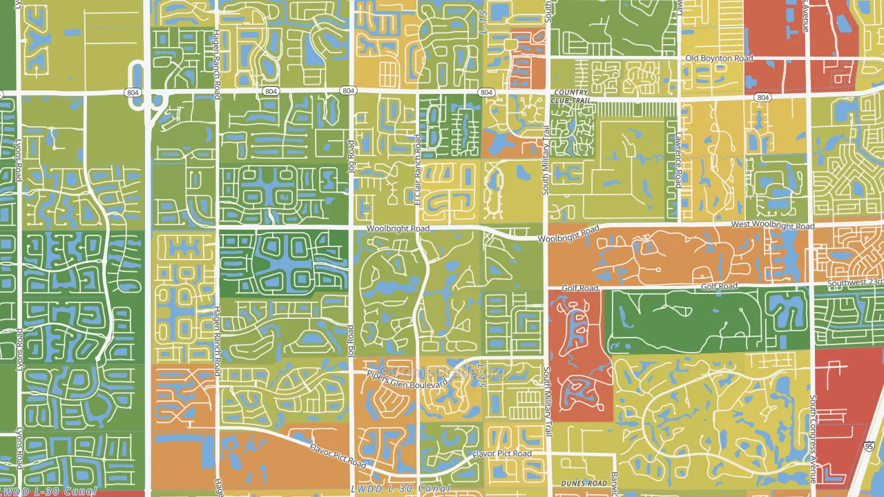 Indian Spring, Boynton Beach, FL Map of Vandalism Rates