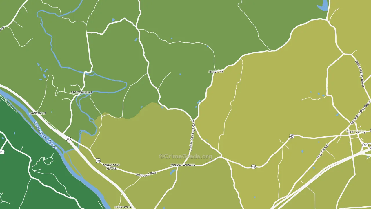 Indian Springs, MD Map of Vandalism Rates