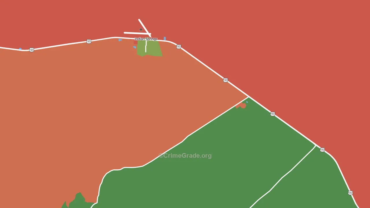 Indian Springs, NV Map of Vandalism Rates