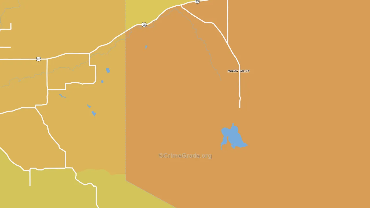 Indian Valley, ID Map of Vandalism Rates
