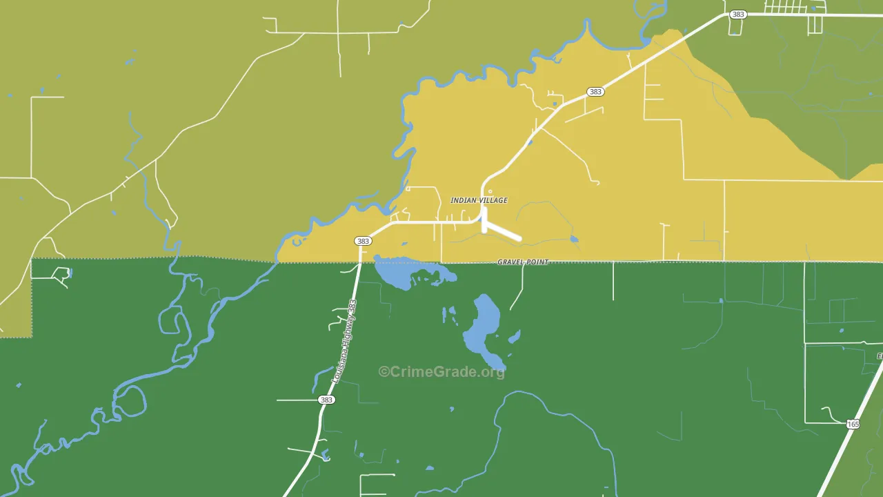 Indian Village, LA Map of Vandalism Rates