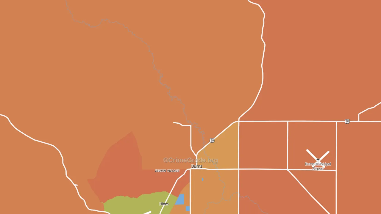 Indian Village, OR Map of Vandalism Rates
