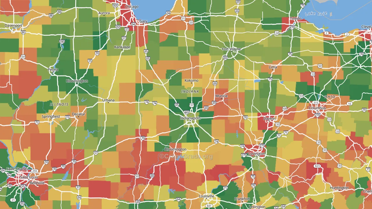 Indiana Map of Vandalism Rates