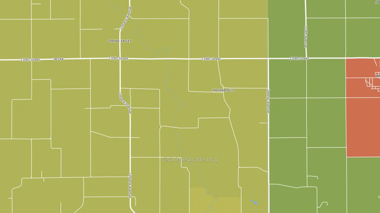 Indianapolis, IA Map of Vandalism Rates
