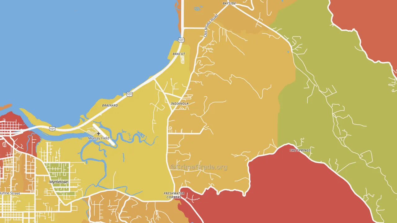 Indianola, CA Map of Vandalism Rates