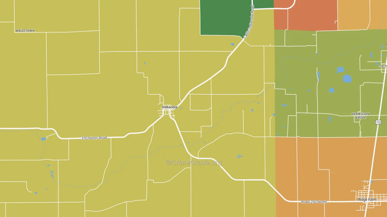Indianola, IL Map of Vandalism Rates
