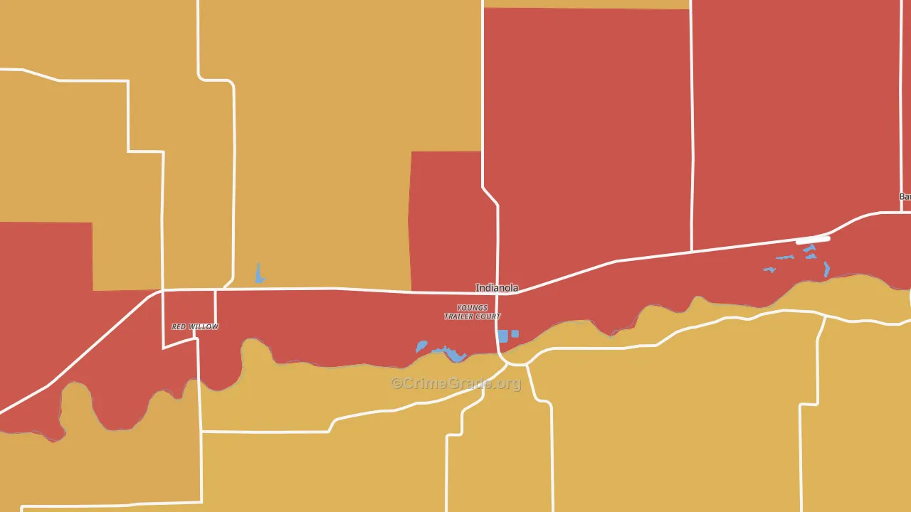 Indianola, NE Map of Vandalism Rates