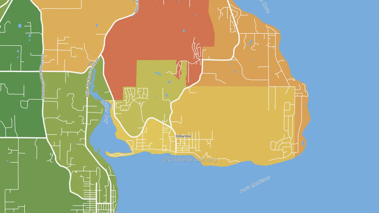 Indianola, WA Map of Vandalism Rates