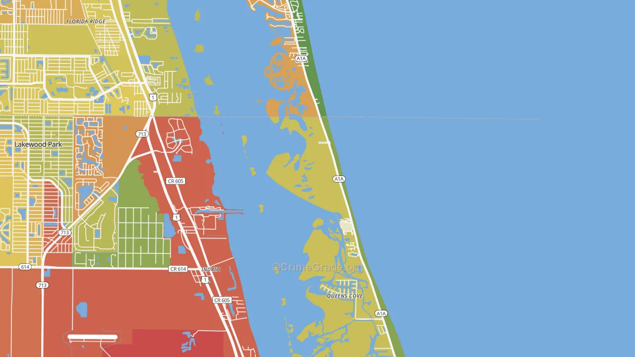 Indrio, FL Map of Vandalism Rates