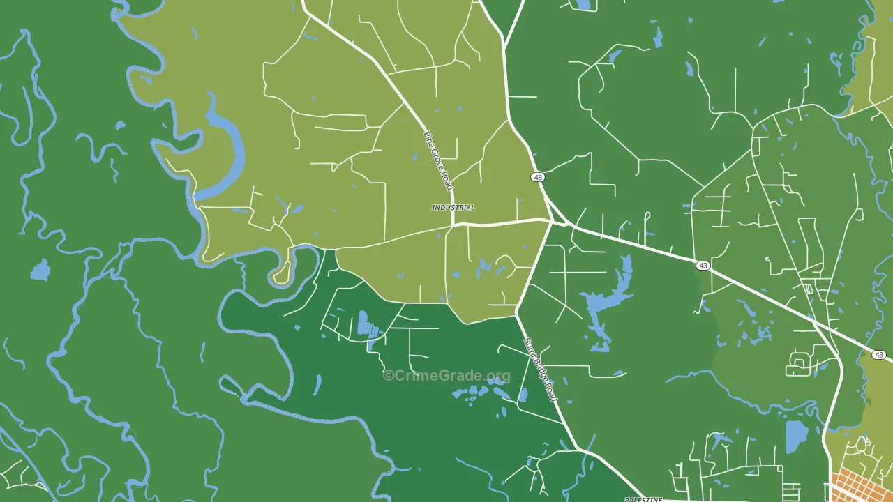 Industrial, MS Map of Vandalism Rates