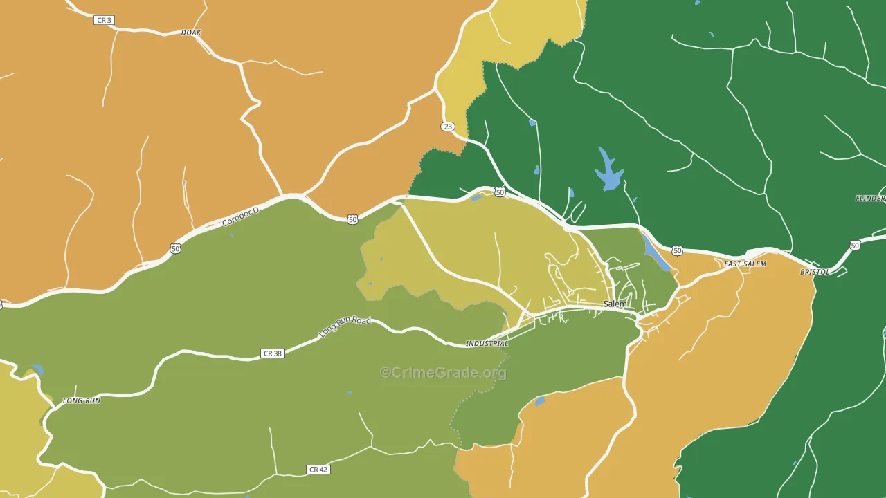 Industrial, WV Map of Vandalism Rates