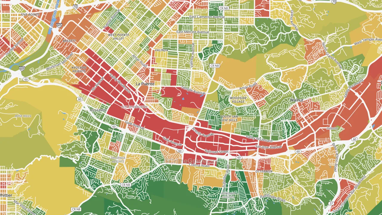 Industry, CA Map of Vandalism Rates