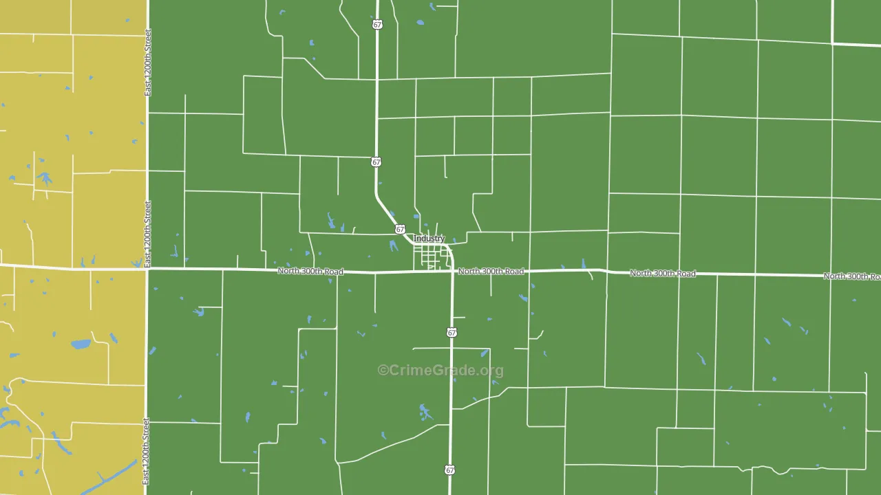 Industry, IL Map of Vandalism Rates