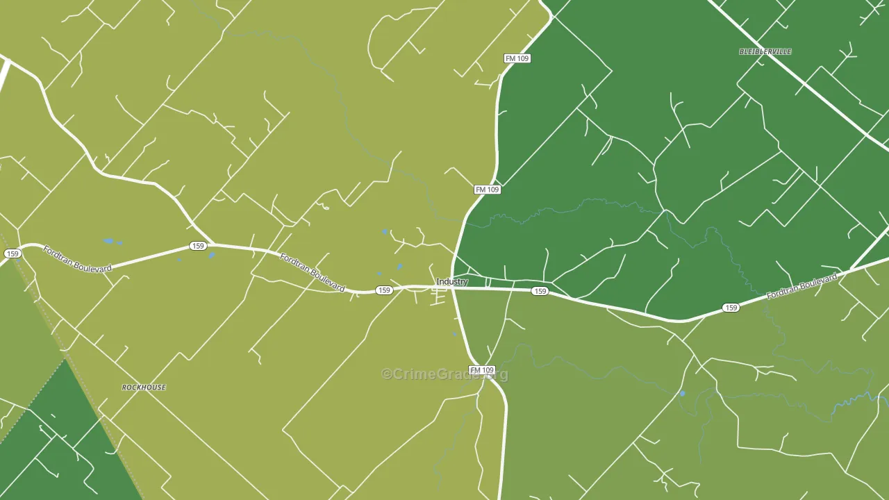 Industry, TX Map of Vandalism Rates