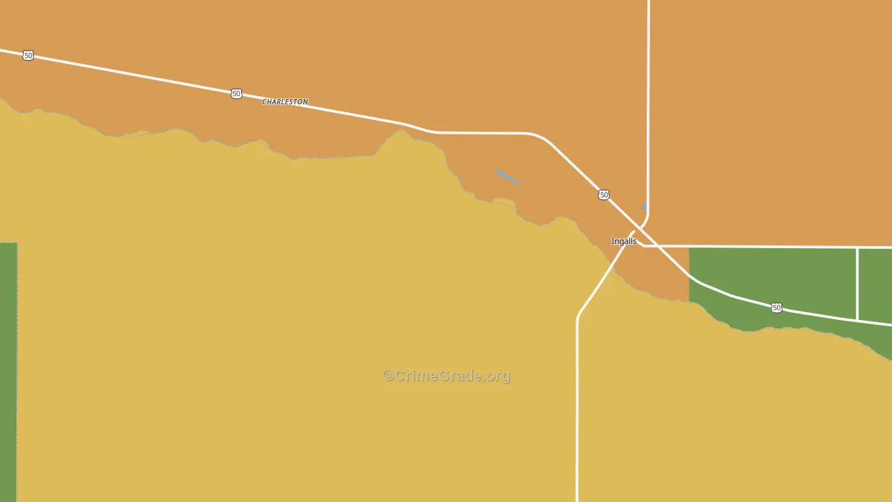 Ingalls, KS Map of Vandalism Rates