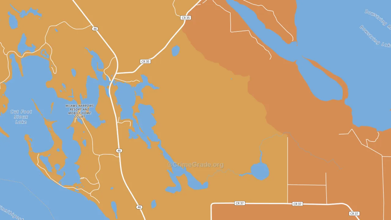 Inger, MN Map of Vandalism Rates