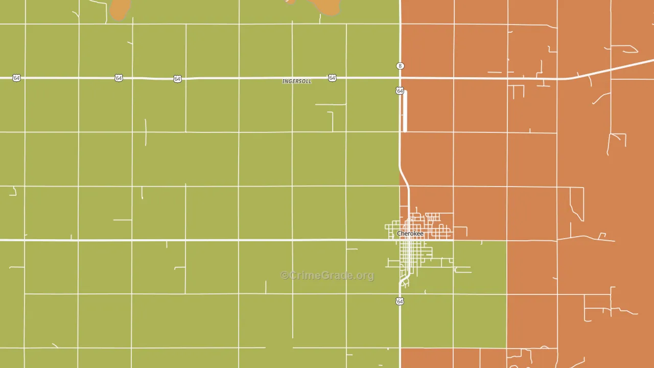 Ingersoll, OK Map of Vandalism Rates