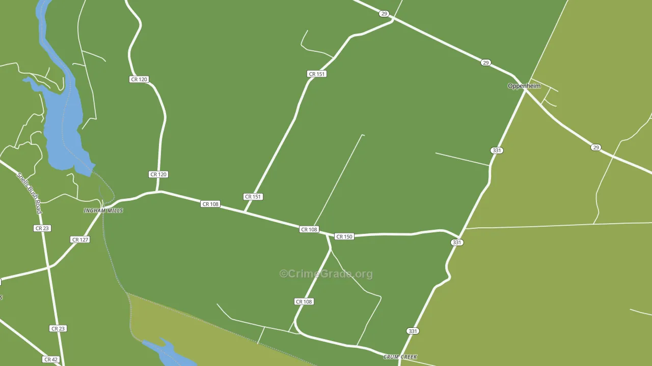 Ingham Mills, NY Map of Vandalism Rates