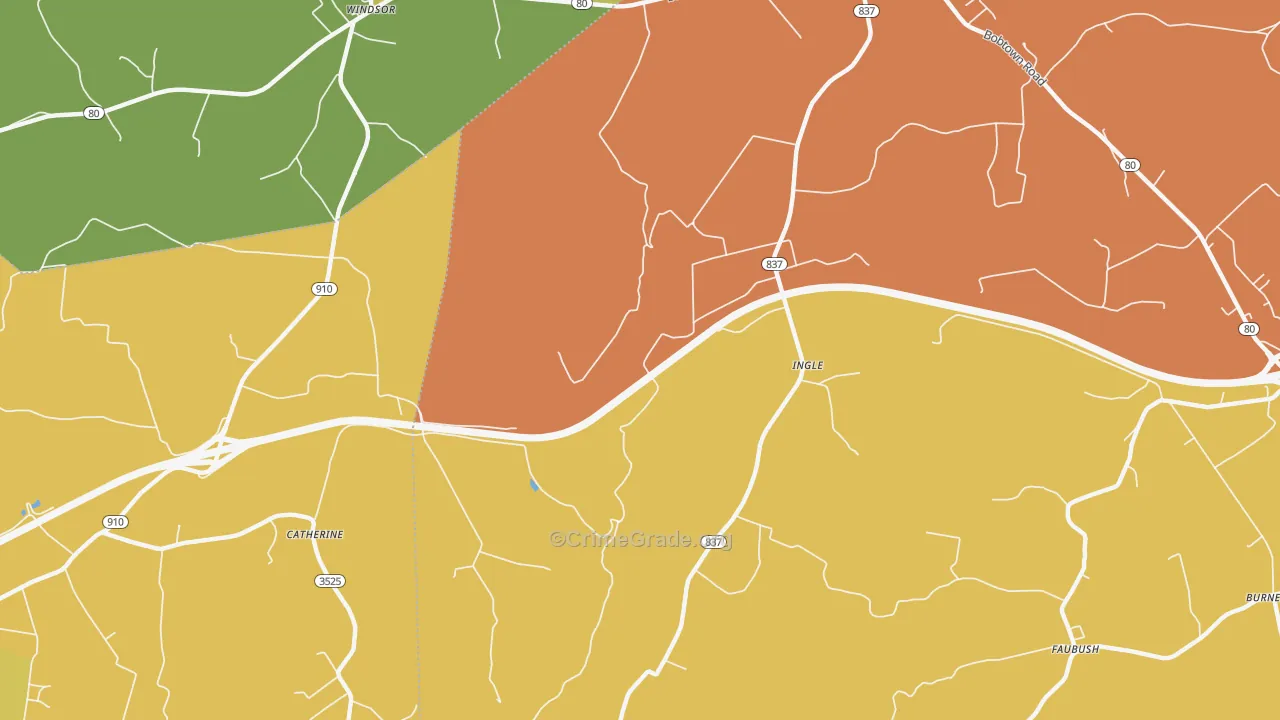 Ingle, KY Map of Vandalism Rates