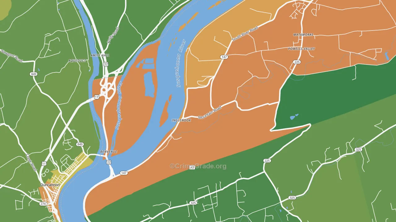 Inglenook, PA Map of Vandalism Rates
