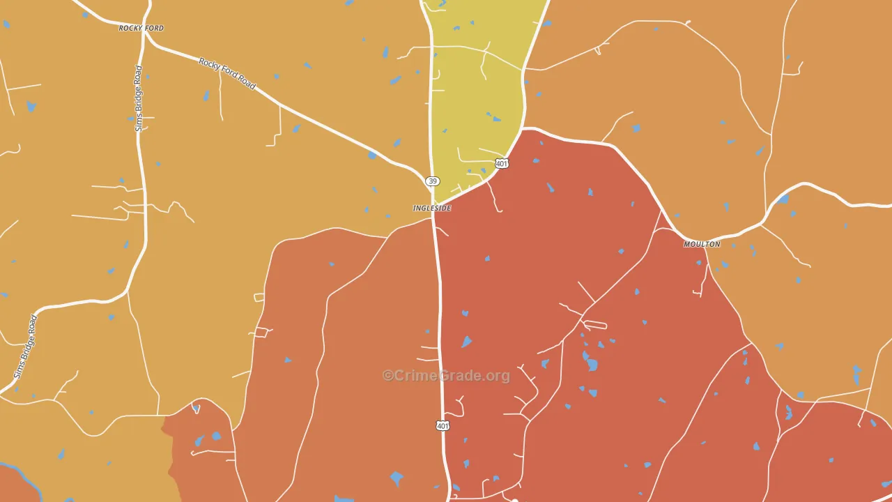 Ingleside, NC Map of Vandalism Rates