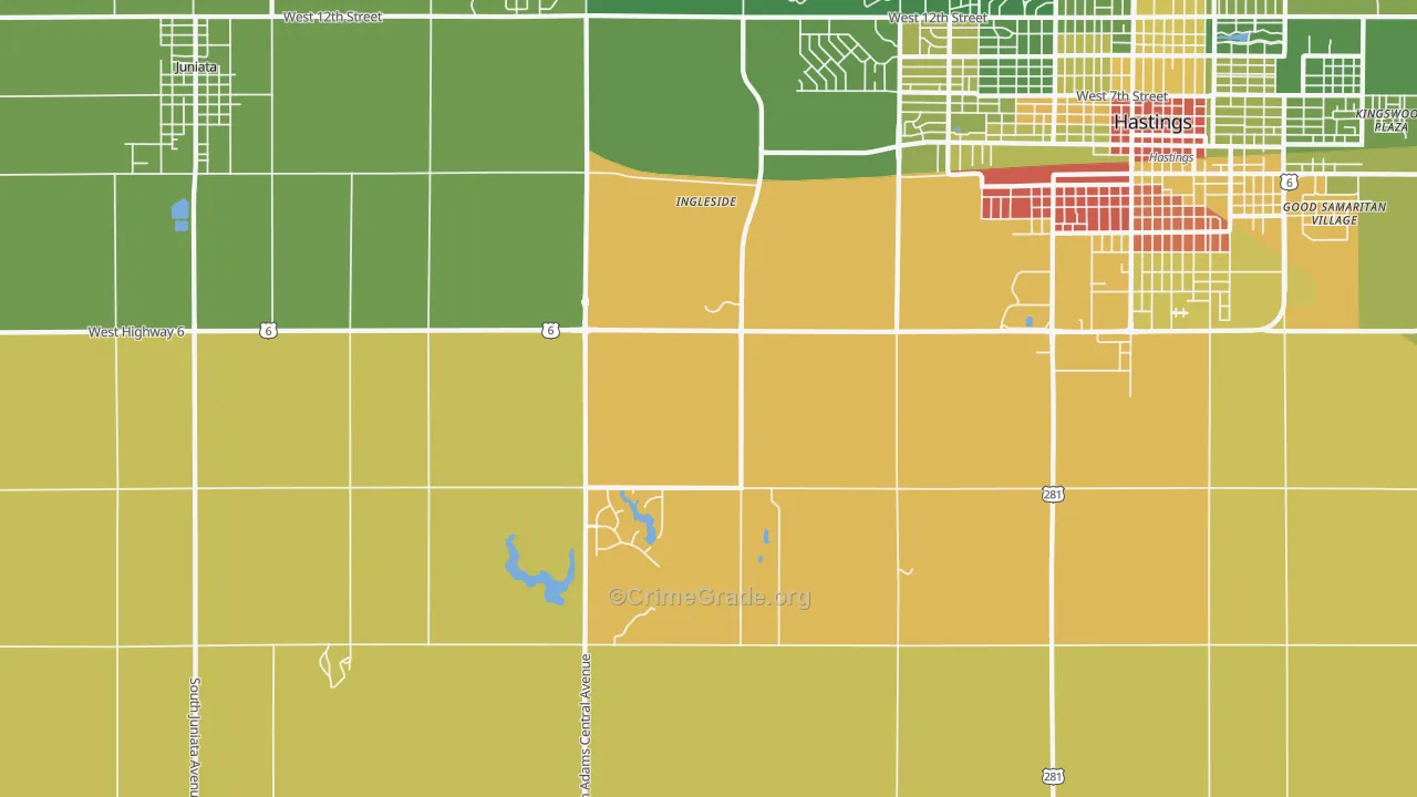 Ingleside, NE Map of Vandalism Rates