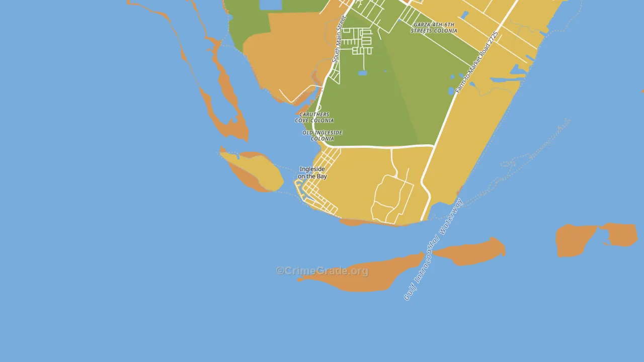 Ingleside on the Bay, TX Map of Vandalism Rates