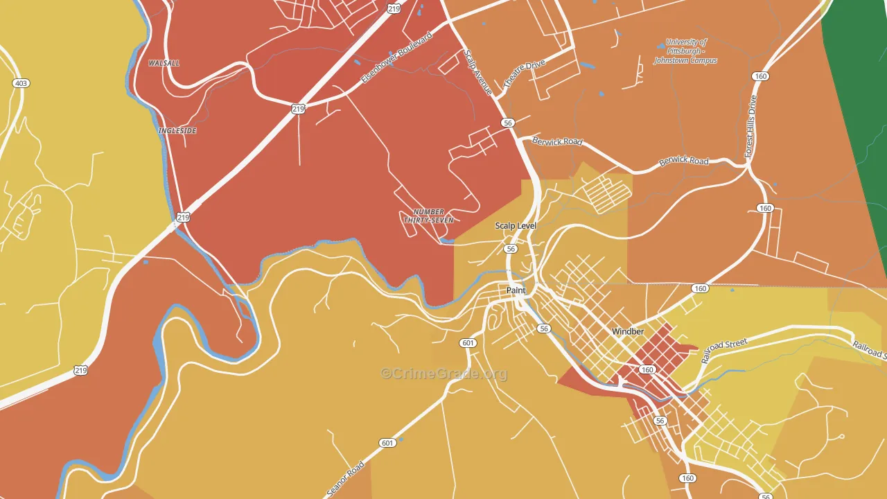Ingleside, PA Map of Vandalism Rates