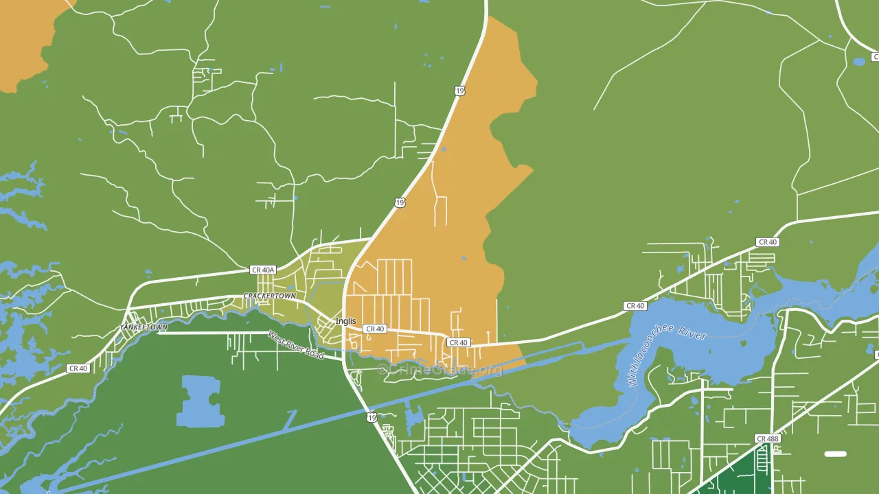 Inglis, FL Map of Vandalism Rates