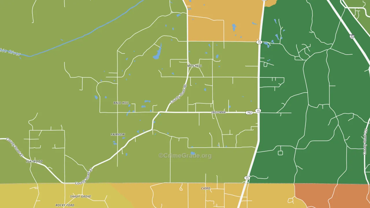 Ingomar, MS Map of Vandalism Rates