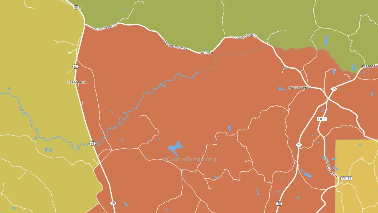 Ingram, AL Map of Vandalism Rates