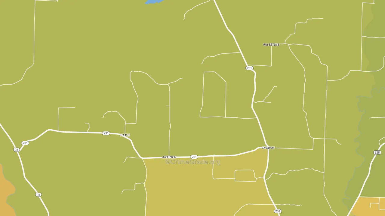 Ingram, AR Map of Vandalism Rates